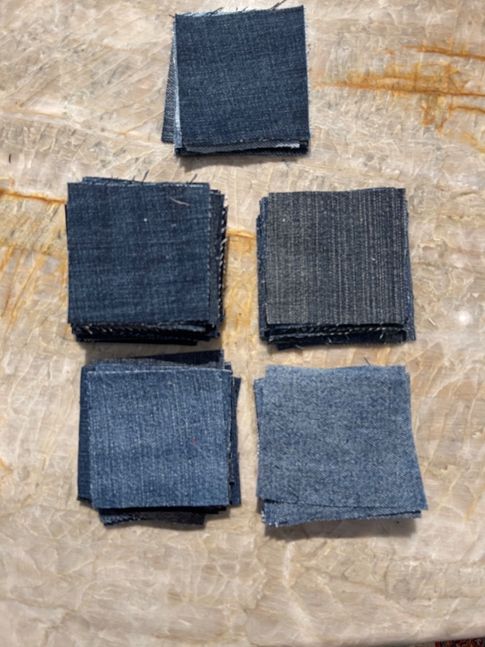3" Inch Quilt Squares 100 Count Denim Sustainable Repurposed